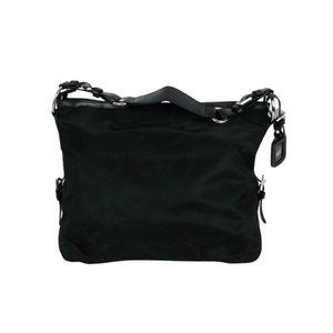 NWT Black Vinyl Tote Bag | Carry-On Black Bag with Silver Hardware